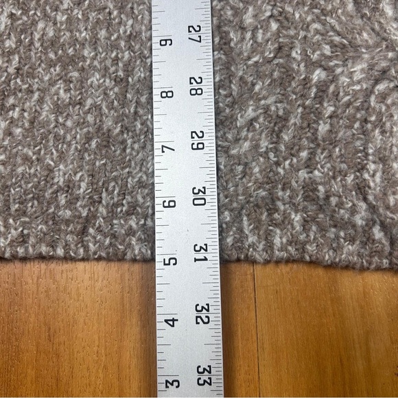 J. Jill Gray Tan Marled Cable Knit Mock Neck Pullover Sweater Women’s Large - Picture 13 of 14